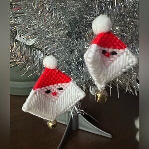 Vintage Christmas Handmade Santa Christmas ornaments! Unique! Fun! Retro